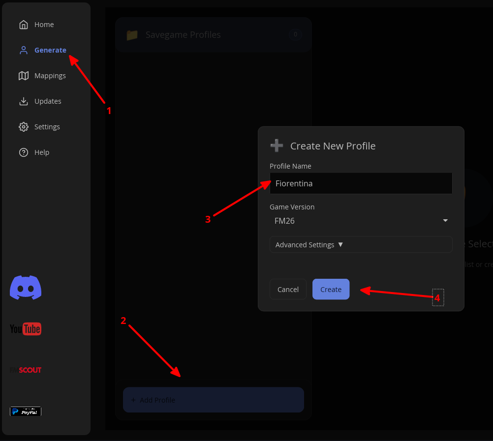 Profile list with Add profile button