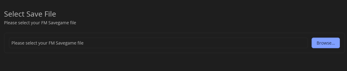 Browse and select savegame file